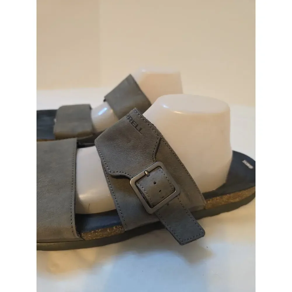 Merrell Mens Size 14 Granite Nubuck Leather Sandals Slides